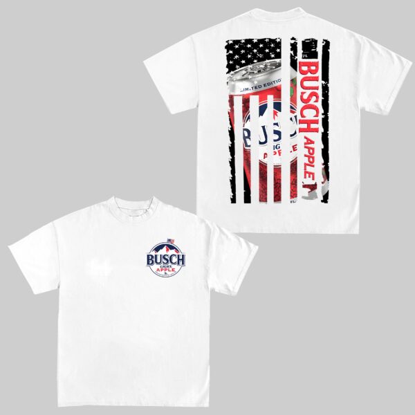 Busch Light Apple US Flag T-Shirt - Image 2