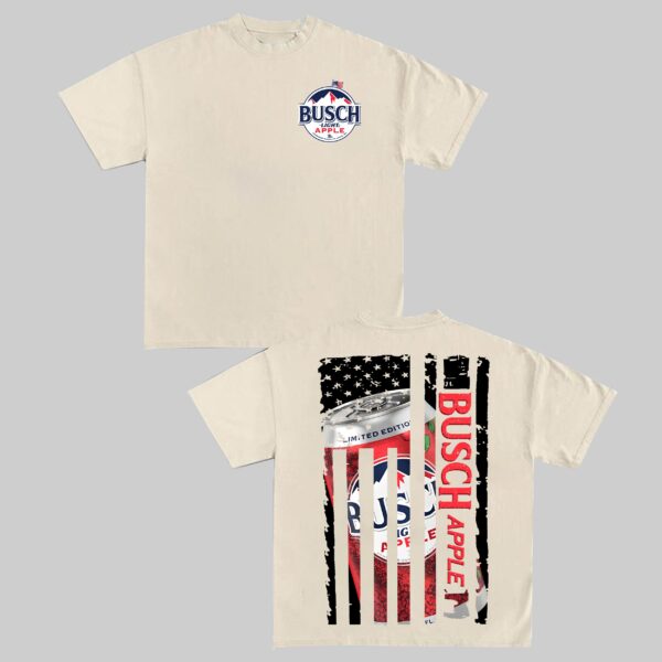 Busch Light Apple US Flag T-Shirt - Image 3